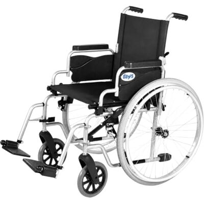 Days Whirl Self Propelled Steel Wheelchair Foldable 41cm Seat Silver 120kg Maximum User Weight, Removable Armrests, Quick-Release Rear Wheels, Half-Folding Backrest, Compact Storage Days Whirl Self Propelled Steel Wheelchair Foldable 41cm Seat Silver 120kg Maximum User Weight, Removable Armrests, Quick-Release Rear Wheels, Half-Folding Backrest, Compact Storage
