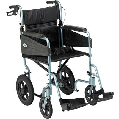Days Compact Lightweight Foldable Wheelchair for Adults, Wide Blue Days Compact Lightweight Foldable Wheelchair for Adults, Wide Blue