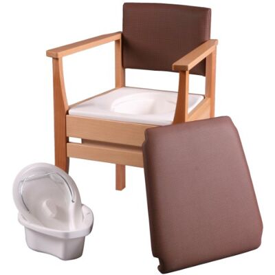 Homecraft Deluxe Commode Chair, Rich Brown Upholstery, Chic Style For Personal & Clinical Use, High Seat & Arms For Support, Bathroom Independence & Safety Aid (Eligible for VAT relief in the UK) Homecraft Deluxe Commode Chair, Rich Brown Upholstery, Chic Style For Personal & Clinical Use, High Seat & Arms For Support, Bathroom Independence & Safety Aid (Eligible for VAT relief in the UK)