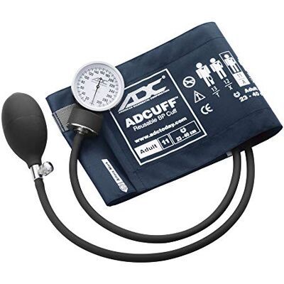 ADC Prosphyg 760 Pocket Aneroid Sphygmomanometer with uff Nylon Blood Pressure Cuff, Adult, Navy ADC Prosphyg 760 Pocket Aneroid Sphygmomanometer with uff Nylon Blood Pressure Cuff, Adult, Navy