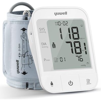 yuwell Blood Pressure Monitor, Extra Large Upper Arm Cuff, Digital Blood Pressure Machines for Home Use, Arm Bp Monitor with Large Display, Dual Power Options (YE670A with USB Cable) yuwell Blood Pressure Monitor, Extra Large Upper Arm Cuff, Digital Blood Pressure Machines for Home Use, Arm Bp Monitor with Large Display, Dual Power Options (YE670A with USB Cable)