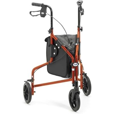 Days Tri Wheel Walker Rollator Foldable Mobility Aid with Bag – Orange Lightweight Aluminium Frame, Lockable Loop Brakes, Adjustable Handle Height, Compact Folding Design, Spacious Carry Bag Days Tri Wheel Walker Rollator Foldable Mobility Aid with Bag – Orange Lightweight Aluminium Frame, Lockable Loop Brakes, Adjustable Handle Height, Compact Folding Design, Spacious Carry Bag