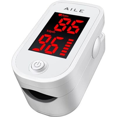 AILE Fingertip Pulse Oximeter for Adults & Kids, UK Approved Oxygen Monitor Finger, Blood Oxygen Saturation SpO2 Monitor, Heart Rate Sats Probe, Paediatric Oximetry, Portable Medical Supplies AILE Fingertip Pulse Oximeter for Adults & Kids, UK Approved Oxygen Monitor Finger, Blood Oxygen Saturation SpO2 Monitor, Heart Rate Sats Probe, Paediatric Oximetry, Portable Medical Supplies