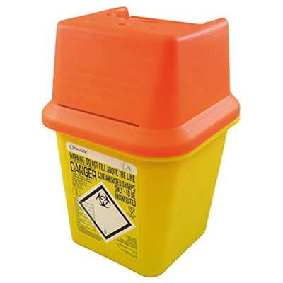 Frontier 41005410 Lid Plastic Sharps Needle Bin, 4 L, Orange Frontier 41005410 Lid Plastic Sharps Needle Bin, 4 L, Orange
