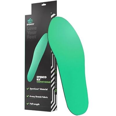 Spenco RX Full Length Insoles- Provides Complete Heel-to-Toe Comfort,Flexible Arch Cushion Allows Additional Stability and Support,Ideal for Dress, Casual and Athletic Shoes,UK 9-10,Multicolor Spenco RX Full Length Insoles- Provides Complete Heel-to-Toe Comfort,Flexible Arch Cushion Allows Additional Stability and Support,Ideal for Dress, Casual and Athletic Shoes,UK 9-10,Multicolor