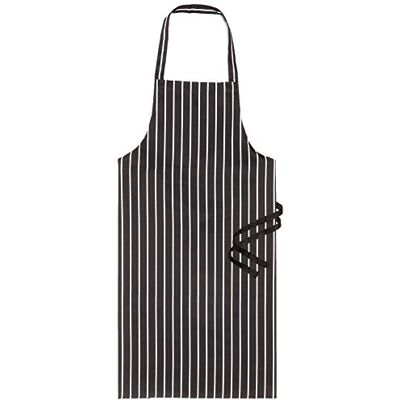 Genware NEV-NA08BK Butchers Stripe Bib Apron, 70 cm x 100 cm, Black Genware NEV-NA08BK Butchers Stripe Bib Apron, 70 cm x 100 cm, Black
