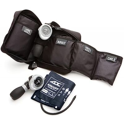ADC Diagnotix Multikuf 732 4-Cuff EMT Kit, Professional Palm Aneroid Sphygmomanometer, Child, Small Adult, Adult, and Large Adult BP Cuffs (13-50 cm) ADC Diagnotix Multikuf 732 4-Cuff EMT Kit, Professional Palm Aneroid Sphygmomanometer, Child, Small Adult, Adult, and Large Adult BP Cuffs (13-50 cm)