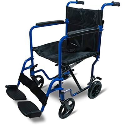 Aidapt Folding Lightweight Attendant‑Propelled Aluminium Wheelchair with Brakes, Lap Strap & Removable Footrests – Ideal for Everyday Use Indoors, Outdoors & Travel – Only 9.8kg Aidapt Folding Lightweight Attendant‑Propelled Aluminium Wheelchair with Brakes, Lap Strap & Removable Footrests – Ideal for Everyday Use Indoors, Outdoors & Travel – Only 9.8kg