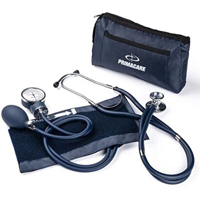 Primacare DS-9181-BL Professional Aneroid Sphygmomanometer and Sprague Rappaport Stethoscope, Manual Blood Pressure Kit with Cuff and Carrying Case, Blue Primacare DS-9181-BL Professional Aneroid Sphygmomanometer and Sprague Rappaport Stethoscope, Manual Blood Pressure Kit with Cuff and Carrying Case, Blue