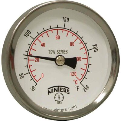 Winters Instruments Winters TSW174LF Lead free Well Hot Water Thermometer, 1/2" NPT, 30 to 250 degrees F, ±1% accuracy Winters Instruments Winters TSW174LF Lead free Well Hot Water Thermometer, 1/2" NPT, 30 to 250 degrees F, ±1% accuracy