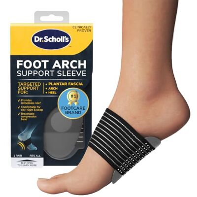 Dr. Scholl's Foot Arch Support Sleeve Provides Immediate Support, Comfortable for Day, Night & Sleep, Breathable Compression Band, Targeted Support For Plantar Fascia, Heel & Arch Dr. Scholl's Foot Arch Support Sleeve Provides Immediate Support, Comfortable for Day, Night & Sleep, Breathable Compression Band, Targeted Support For Plantar Fascia, Heel & Arch