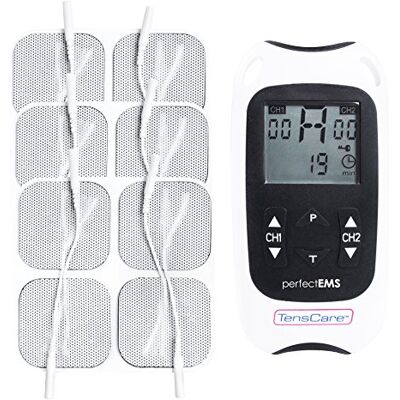 TensCare Perfect EMS Dual Channel TENS and EMS + 12 Replacement Pads (Eligible for VAT relief in the UK) TensCare Perfect EMS Dual Channel TENS and EMS + 12 Replacement Pads (Eligible for VAT relief in the UK)