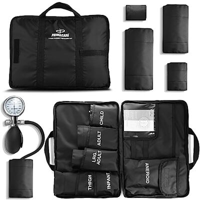 Primacare DS-9185 Aneroid Sphygmomanometer and Blood Pressure Cuff Set with Portable Case, 5 Sized Nylon Cuffs with Deflation Valve, BP Cuff Manual Kit for Infant, Child, Adult, Large Adult, Thigh Primacare DS-9185 Aneroid Sphygmomanometer and Blood Pressure Cuff Set with Portable Case, 5 Sized Nylon Cuffs with Deflation Valve, BP Cuff Manual Kit for Infant, Child, Adult, Large Adult, Thigh