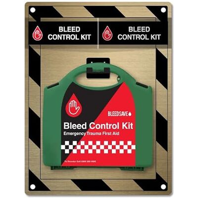 BLEEDSAVE Premium Basic Bleed Control Point First Aid Kit with Tourniquet 1 Unit Wall Mounted School and Workplace Gold 500 x 400 x 70mm BLEEDSAVE Premium Basic Bleed Control Point First Aid Kit with Tourniquet 1 Unit Wall Mounted School and Workplace Gold 500 x 400 x 70mm