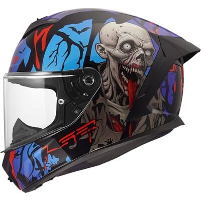 LS2 FF820 Rapid 3 Full Face Motorcycle Crash Helmet Zombie Black Red Blue L (59 60cm) LS2 FF820 Rapid 3 Full Face Motorcycle Crash Helmet Zombie Black Red Blue L (59 60cm)