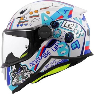 LS2 FF812 Kids Childrens Full Face Motorcycle Motorbike Helmet ECE 2206 Approved. NEXT LEVEL Gloss White Multi. Large (51-52 cm) LS2 FF812 Kids Childrens Full Face Motorcycle Motorbike Helmet ECE 2206 Approved. NEXT LEVEL Gloss White Multi. Large (51-52 cm)