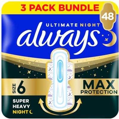 Always Sanitary Towels Ultimate Night Wings Size 6 16CT CSx3 Always Sanitary Towels Ultimate Night Wings Size 6 16CT CSx3