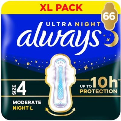 Always Ultra Pads Secure Night Size 4 XL Pack 66CT Always Ultra Pads Secure Night Size 4 XL Pack 66CT