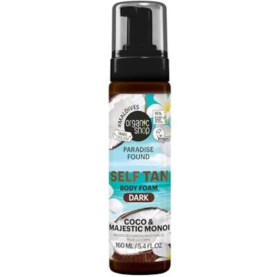 Organic Shop Paradise Found DARK Self Tan Body Foam with Coco & Majestic Monoi, 160ml Organic Shop Paradise Found DARK Self Tan Body Foam with Coco & Majestic Monoi, 160ml