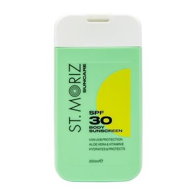 ST. MORIZ St Moriz Suncare SPF 30 Body Sunscreen UVA & UVB Protection SPF 30 Daily Use Moisturising Sunscreen Body Lotion with Aloe Vera & Vitamin E Dermatologically Tested Vegan Cruelty Free 200ml ST. MORIZ St Moriz Suncare SPF 30 Body Sunscreen UVA & UVB Protection SPF 30 Daily Use Moisturising Sunscreen Body Lotion with Aloe Vera & Vitamin E Dermatologically Tested Vegan Cruelty Free 200ml