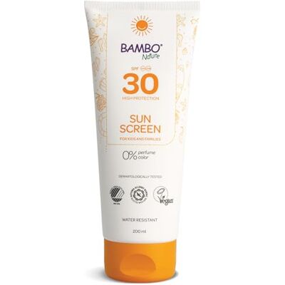 Bambo Nature Suncream, 200ml, SPF 30 Sun Screen, Colourant & Fragrance Free, Sunscreen To Protect Your Skin, Dermatologically Tested Bambo Nature Suncream, 200ml, SPF 30 Sun Screen, Colourant & Fragrance Free, Sunscreen To Protect Your Skin, Dermatologically Tested