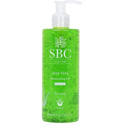 SBC Skincare Aloe Vera Gel Moisturiser For Face & Body – Lightweight & Soothing Daily Moisturiser with Organic Aloe Vera for Hydrated Skin – All Skin Types, Sunburn & Post-Hair Removal, 300 mL SBC Skincare Aloe Vera Gel Moisturiser For Face & Body – Lightweight & Soothing Daily Moisturiser with Organic Aloe Vera for Hydrated Skin – All Skin Types, Sunburn & Post-Hair Removal, 300 mL