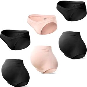 SUNNYBUY Maternity Underwear Over Bump and Under Bump Pregnancy Panties Sets Seamless Womens Underwear Packs, 6-high:2black1skin/Low:2black1skin, Medium SUNNYBUY Maternity Underwear Over Bump and Under Bump Pregnancy Panties Sets Seamless Womens Underwear Packs, 6-high:2black1skin/Low:2black1skin, Medium