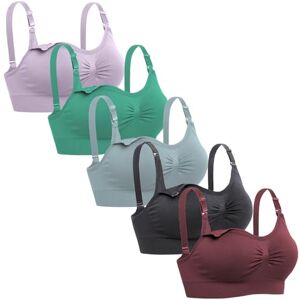 Lataly Womens Sleeping Nursing Bra Wirefree Breastfeeding Maternity Bralette, 5pack3, M Lataly Womens Sleeping Nursing Bra Wirefree Breastfeeding Maternity Bralette, 5pack3, M