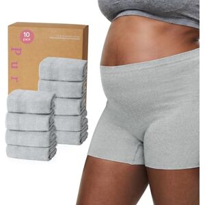 PurComfy 10 Pcs Postpartum Underwear for Women, High Waisted Disposable Boyshort Underwear for Mom Postpartum, Seamless Under Wear for Postpartum Essentials, Waist 28"- 42" Stretched, Grey PurComfy 10 Pcs Postpartum Underwear for Women, High Waisted Disposable Boyshort Underwear for Mom Postpartum, Seamless Under Wear for Postpartum Essentials, Waist 28"- 42" Stretched, Grey