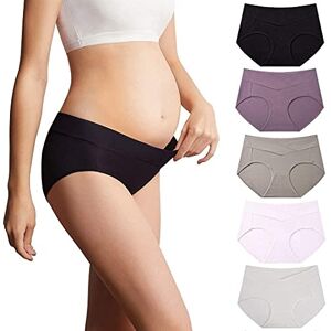 Mama Cotton Women Under the Bump Maternity Panties Breathable Knickers Ladies Pregnancy Postpartum Underwear (Color-Multicolor-B 5 Pack, Size-L) Mama Cotton Women Under the Bump Maternity Panties Breathable Knickers Ladies Pregnancy Postpartum Underwear (Color-Multicolor-B 5 Pack, Size-L)