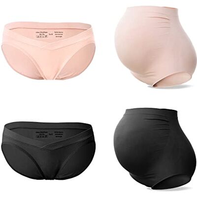 SUNNYBUY Women's Maternity High Waist Underwear Pregnancy Seamless Soft Hipster Panties Over Bump SUNNYBUY Women's Maternity High Waist Underwear Pregnancy Seamless Soft Hipster Panties Over Bump
