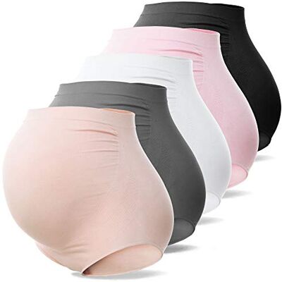 SUNNYBUY Women's Maternity High Waist Underwear Pregnancy Seamless Soft Hipster Panties Over Bump SUNNYBUY Women's Maternity High Waist Underwear Pregnancy Seamless Soft Hipster Panties Over Bump