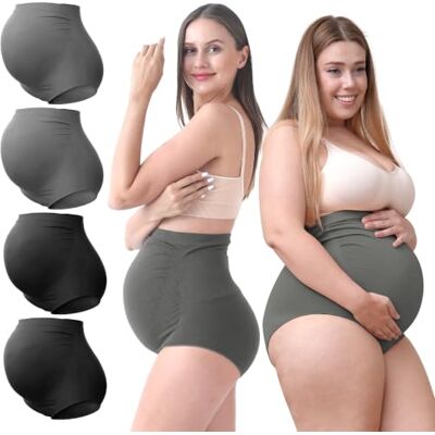 SUNNYBUY Women's Maternity High Waist Underwear Pregnancy Seamless Soft Hipster Panties Over Bump SUNNYBUY Women's Maternity High Waist Underwear Pregnancy Seamless Soft Hipster Panties Over Bump