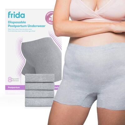 Frida Mom Postpartum Disposable Knickers Microfibre Boyshort Cut Knickers with Super Soft, Stretchy and Breathable Fabric Size Regular, 8ct Frida Mom Postpartum Disposable Knickers Microfibre Boyshort Cut Knickers with Super Soft, Stretchy and Breathable Fabric Size Regular, 8ct