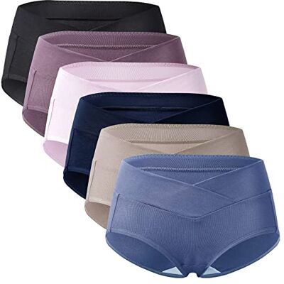 Mama Cotton Women Under the Bump Maternity Panties Breathable Knickers Ladies Pregnancy Postpartum Underwear (Color-Multicolor-B 6 Pack, Size-S) Mama Cotton Women Under the Bump Maternity Panties Breathable Knickers Ladies Pregnancy Postpartum Underwear (Color-Multicolor-B 6 Pack, Size-S)