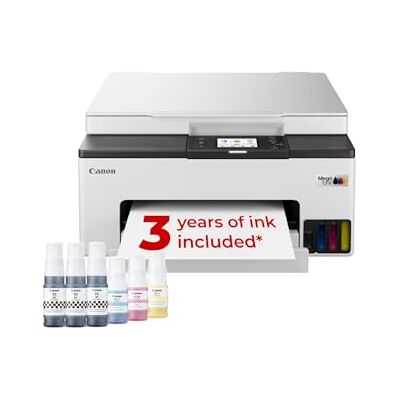 Canon MAXIFY GX1050 Wireless Colour 3-in-1 Refillable MegaTank Inkjet Printer A4 Print, Copy, Scan Wi-Fi, Cloud Link, Ethernet Connectivity Home Office Printer, Includes 6 x Ink Bottles Canon MAXIFY GX1050 Wireless Colour 3-in-1 Refillable MegaTank Inkjet Printer A4 Print, Copy, Scan Wi-Fi, Cloud Link, Ethernet Connectivity Home Office Printer, Includes 6 x Ink Bottles