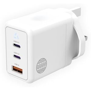 Pure 65W GaN Fast Charger, 3-Port USB-C & USB-A Wall Charger for MacBook, iPhone, iPad, Samsung & Laptop – White Pure 65W GaN Fast Charger, 3-Port USB-C & USB-A Wall Charger for MacBook, iPhone, iPad, Samsung & Laptop – White