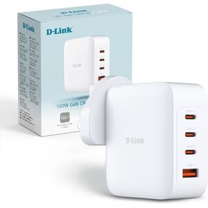 D-Link DCP-101 100W GaN USB Charger – 4-Port Fast Charge with USB-C PD 3.0 & QC 4.0 – Compact Wall Adapter for Laptop, Tablet, Smartphone, and More, UK Plug D-Link DCP-101 100W GaN USB Charger – 4-Port Fast Charge with USB-C PD 3.0 & QC 4.0 – Compact Wall Adapter for Laptop, Tablet, Smartphone, and More, UK Plug