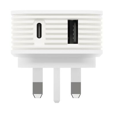 Juice 65W Dual Port GaN Fast Charger – USB-C & USB-A Power Delivery Plug for Laptops, Tablets & Smartphones – Compact Design with Sure Grip Technology White Juice 65W Dual Port GaN Fast Charger – USB-C & USB-A Power Delivery Plug for Laptops, Tablets & Smartphones – Compact Design with Sure Grip Technology White