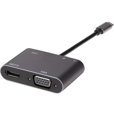Nikkai USB C Hub Adapter, 3-in-1 with HDMI 4K, VGA, 3.5mm Audio Jack, Supports Mirror, Extended and SST Mode for MacBook Air, MacBook Pro, Dell XPS, Lenovo ThinkPad and More Nikkai USB C Hub Adapter, 3-in-1 with HDMI 4K, VGA, 3.5mm Audio Jack, Supports Mirror, Extended and SST Mode for MacBook Air, MacBook Pro, Dell XPS, Lenovo ThinkPad and More