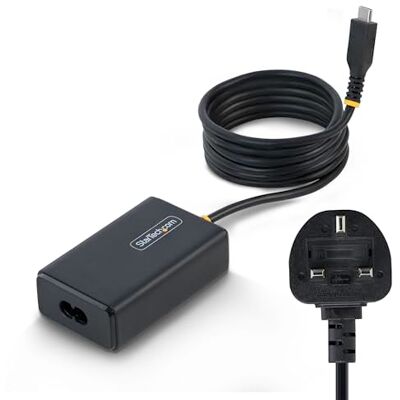 StarTech 65W USB-C Laptop Charger, 1.5m Tethered USB-C Cable, HP ProBook StarTech 65W USB-C Laptop Charger, 1.5m Tethered USB-C Cable, HP ProBook
