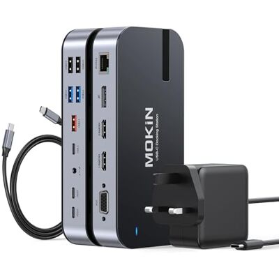 MOKiN USB C Docking Station Dual Monitor, 2HDMI DP VGA, 65W power Adapter MOKiN USB C Docking Station Dual Monitor, 2HDMI DP VGA, 65W power Adapter