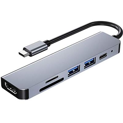 WONSUN USB C Hub Multiport Adapter 6 in 1 Portable Dongle with 4K HDMI, 100W PD Power Delivery, 2 USB3.0 Ports,SD/Micro SD Card Reader Compatible for MacBook Pro, Chromebook, XPS More Type C Devices WONSUN USB C Hub Multiport Adapter 6 in 1 Portable Dongle with 4K HDMI, 100W PD Power Delivery, 2 USB3.0 Ports,SD/Micro SD Card Reader Compatible for MacBook Pro, Chromebook, XPS More Type C Devices
