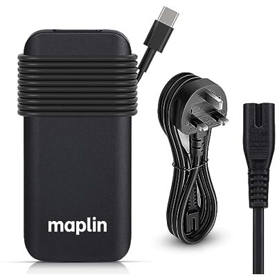 Maplin 112W 100W USB C Laptop Charger Power Supply with USB-A Fast Charge Port & 3.35m Cable 5V 2.4A for MacBook Pro/Air, Dell, Lenovo Thinkpad, Chromebook, HP, Acer, Asus, Samsung, Google, Phones Maplin 112W 100W USB C Laptop Charger Power Supply with USB-A Fast Charge Port & 3.35m Cable 5V 2.4A for MacBook Pro/Air, Dell, Lenovo Thinkpad, Chromebook, HP, Acer, Asus, Samsung, Google, Phones