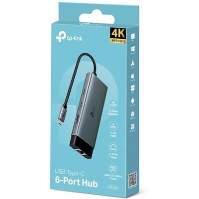 TP-Link 6 Port USB C Hub with 2 USB-C, UH6120C TP-Link 6 Port USB C Hub with 2 USB-C, UH6120C