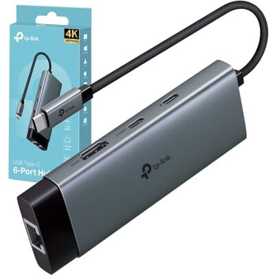 TP-Link UH6120C 6-in-1 USB C Hub, USB C to HDMI Docking Station, 4K 60Hz HDMI Adapter, 2 USB-A Data Ports Dock, 100W Power, USB C 3.0 Multiport Adapter, Aluminum USB Type C Splitter for PC/Xbox/Laptop TP-Link UH6120C 6-in-1 USB C Hub, USB C to HDMI Docking Station, 4K 60Hz HDMI Adapter, 2 USB-A Data Ports Dock, 100W Power, USB C 3.0 Multiport Adapter, Aluminum USB Type C Splitter for PC/Xbox/Laptop
