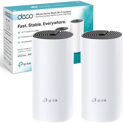 TP-Link Deco M4(2-pack) AC1200Mbps Whole Home Mesh WiFi System, Seamless & Speedy WiFi Extender Booster, Up to 2800 ft² Coverage, Work with Amazon Alexa, Router and Internet Booster Replacement TP-Link Deco M4(2-pack) AC1200Mbps Whole Home Mesh WiFi System, Seamless & Speedy WiFi Extender Booster, Up to 2800 ft² Coverage, Work with Amazon Alexa, Router and Internet Booster Replacement