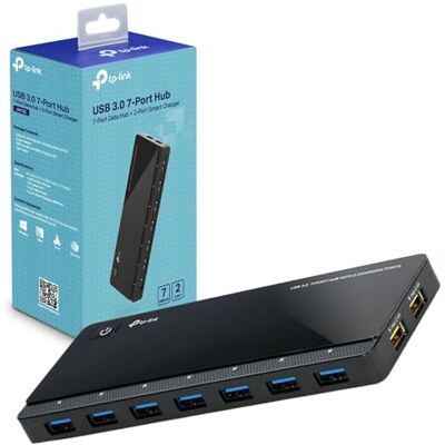 TP-Link UH720 7-Port USB 3.0 Hub, Docking Station, 2 Fast Charging Ports 5 Gbps Data Transfer, 2 × 2.4A Charging, 1m Cable, Windows, Mac OS & Linux TP-Link UH720 7-Port USB 3.0 Hub, Docking Station, 2 Fast Charging Ports 5 Gbps Data Transfer, 2 × 2.4A Charging, 1m Cable, Windows, Mac OS & Linux