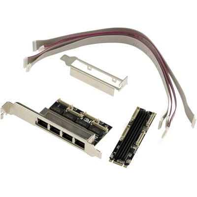KALEA-INFORMATIQUE M2 network controller card with 4 gigabit Ethernet LAN ports for M.2 PCIe M or B+M key ports, Realtek RTL8111H chipset KALEA-INFORMATIQUE M2 network controller card with 4 gigabit Ethernet LAN ports for M.2 PCIe M or B+M key ports, Realtek RTL8111H chipset