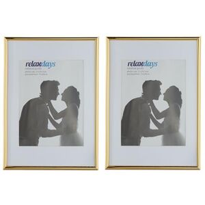 Relaxdays Photo Frame Set of 2, 20 x 30 cm, Passepartout 15 x 20 cm, Standing or Hanging, Gold Relaxdays Photo Frame Set of 2, 20 x 30 cm, Passepartout 15 x 20 cm, Standing or Hanging, Gold